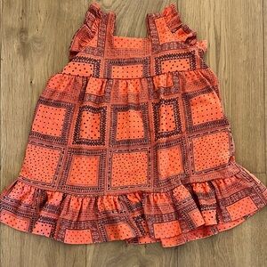 Misha And Puff Orange Patterned Kids Dress